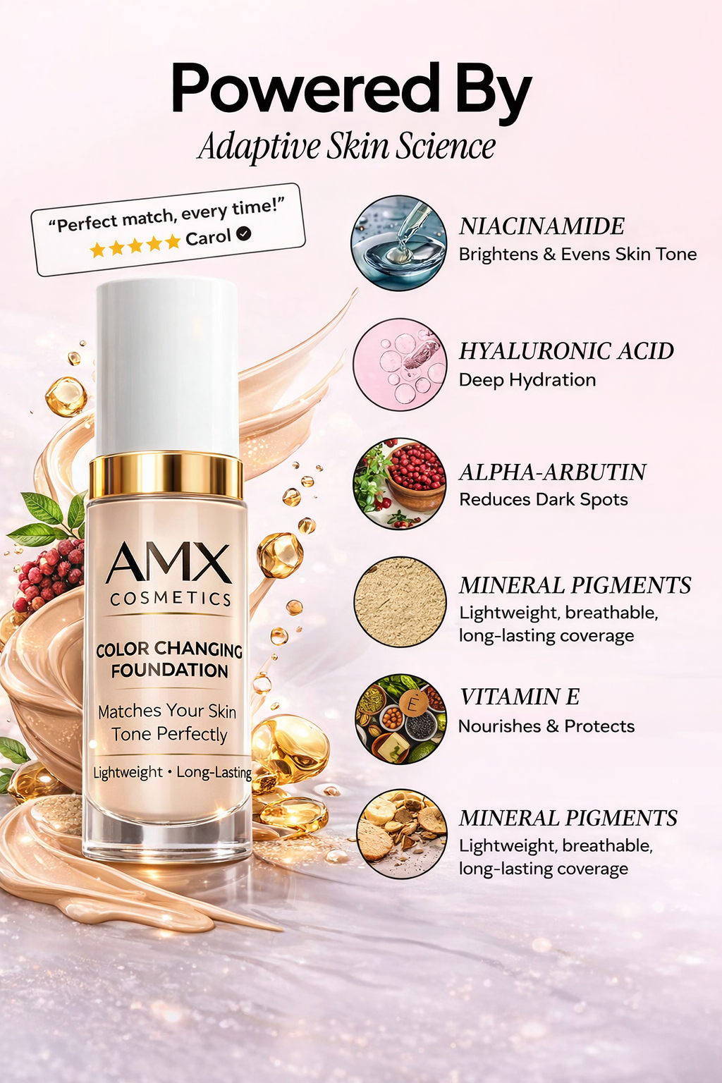AMX Cosmetics - Color Changing Foundation